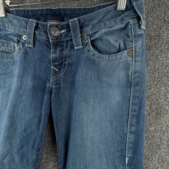 True Religion Blue Jeans Women 31x26 USA Denim Embroidered Urban Adult Ladies - Picture 3 of 13
